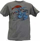 SUPERMAN THE LADIES THINK I'M FLY Dark Silver Fitted T-shirt