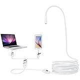 ポテンシック(Potensic) 2イン1硬性内視鏡 健康管理 医療検査用内視鏡 検査カメラ 2Mファイバースコープ 調節可能な6灯LEDライト搭載 小型カメラ 耳、鼻、口腔や喉などの検査適用 日本語取扱書付属 ホワイト