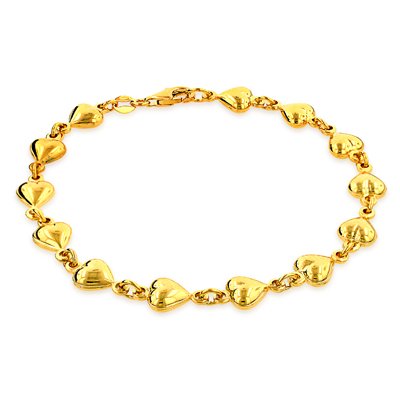 Buy Sterling Silver Gold Plated Heart Link Anklet 9" online at Discounted New and Used prices. Delivered to your door with Off-The-Bookshelf.