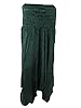 Harem Pants Aladdin Style Jumpsuit Dark Green Indi Yoga Capri for Womans