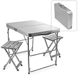 UNIQUE HEAVY-DUTY Oasis 2-Person Folding Table and Chairs-HIGH QUALITY PRODUCT-10 Years Warranty-A BONUS SOLAR RECHARGEABLE LED FLASHLIGHT INCLUDED WITH YOUR ORDER..