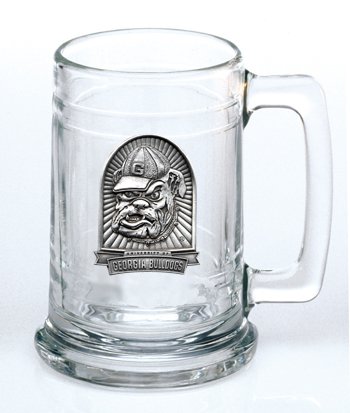 Georgia Bulldogs Glass Stein (Beverage Mug) 15 oz - NCAA College Athletics