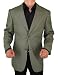 Executive 2-button Wool & Silk Sport Coat Modern Blazer Extra Soft Fabric Luxury Sportcoat Olive Green (40 Long)