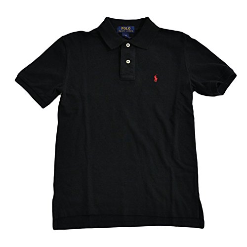 Polo Ralph Lauren Big Boys (8-20) Classic Mesh Polo Shirt (Medium (10-12), Black)
