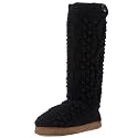 Ruby Brown Ladies cable hotsock with button 8824, Damen Hausschuhe