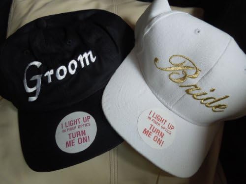 Bride & Groom Lighted Baseball Caps Set of 2(1 each)