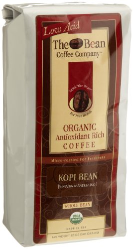The Bean Coffee Company Kopi Bean Coffee (Sumatra Mandheling), Organic Whole Bean, 12-Ounce Bags (Pack of 2)