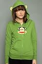 Paul Frank The Julius Ears Hoody in Green hood ,Sweatshirts for Women