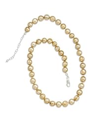 Extension Gold Cultured Freshwater Pearl Knotted Necklace, Sterling Silver