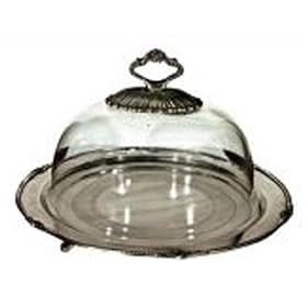 VICTORIAN - 13inch Covered Round Glass Cake Plate / Storage Dome
