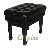 Empire Black Adjustable Piano Bench with Spade Legs