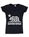 shop4ever California Distressed White Bear Women's V-Neck T-Shirt Cali Shirts Slim FIT