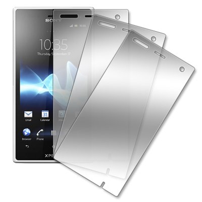 Sony Xperia Acro Screen Protector Cover, MPERO Sony Xperia acro S LT26w 3 Pack of Mirror Screen Protectors