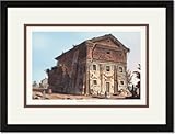 Black Framed/Matted Print 17x23, Temple of Bacchus