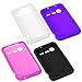 4 Pcs GTMax Soft Rubber Silicone Skin Protector Cover Cases ( Hot Pink + Purple + Black + White ) for Verizon HTC 6350 DROID INCREDIBLE 2 Android Phone