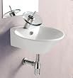 ELANTI EC9828 Porcelain White Wall Mounted Slanted Side Deep Bowl Sink