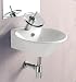 ELANTI EC9828 Porcelain White Wall Mounted Slanted Side Deep Bowl Sink