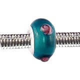 Pandora Style Charm Bead (Z53) Murano Lampwork Glass (14mm x 8mm) (fits Troll too)