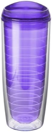 Design For Living 20-Ounce Double Wall Hot/Cold Cup with Lid, Purple