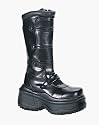 3 1/2 Inch Trendy Goth Platform Knee High Boot Black Demonia