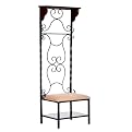 Entry Bench Metal and Microfiber - Black/ Espresso