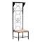 Entry Bench Metal and Microfiber - Black/ Espresso