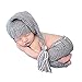 Newborn Baby Girl/Boy Crochet Knit Costume Photo Photography Prop Hats Outfits (Grey Outfit)