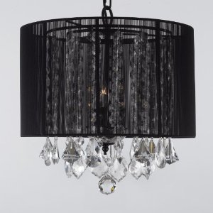 chandelier crystal shade light plug swag chandeliers w15 h15 t40 crystals lighting pendant drum three watt ceiling shades tier lamp