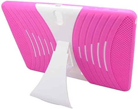 Microseven® Heavy Duty Rugged Armor Dual Layer Case Cover with Kickstand For Samsung Galaxy Tab S 10.5" 10.5 inch T800 Tablet with Microseven® Packaging (Pink/White(CRV))