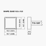T15 Series Quad Soldering Tip 15.50mm x 15.50mm for FM-2027 Iron
