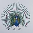 Regal Peacock Exotic Glitter Drenched Open Tail Bird Christmas Ornament