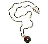 African Jade and Peridot Prosperity with Peridot Necklace with Coin - 16 1/2