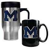 Michigan Wolverines Stainless Steel Travel Mug & Ceramic Mug Set NCAA College Athletics