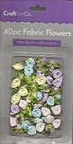 40 Fabric Flowers - For Craft Projects Pastel Colours