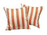 Set of 2 Indoor/Outdoor Deck Pillows - South Beach Persimmon Stripe