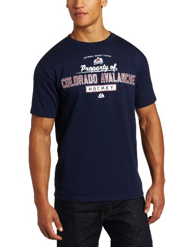 NHL Men's Colorado Avalanche Property Of Short Sleeve Basic Tee (Athletic Navy, Small)
