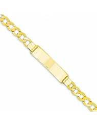 14K Gold Curb ID Bracelet 8 Inches