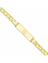 Genuine 14K Yellow Gold Curb Id Bracelet 8 Inches 100% Satisfaction Guaranteed.