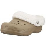 Crocs Mammoth Shearling Clog (Toddler/Little Kid),Khaki/Oatmeal,2 M US Little Kid/ 4 M US Women's