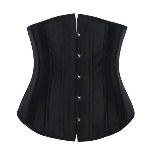 Bi.tencon Black/champagne 24 Spiral Steel Boned Satin Corset Waist Training Corset