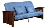 Serta Pinehurst Manchester Full Futon Set with Pillows, Espresso/Denim
