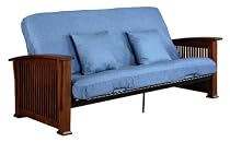 Serta Pinehurst Manchester Full Futon Set with Pillows, Espresso/Denim