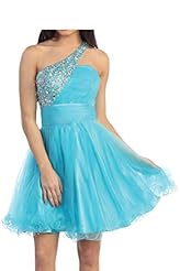 Girls Tulle One Shoulder Bandage Dress/Homecoming Dress/Prom Dress 