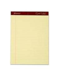 Ampad Gold Fiber Perforated Pad, Size 8-1/2 x 11-3/4 Inches, 20 Pound Paper, Canary Yellow Color, Legal Ruling, 50 Sheets Per Pad (20-032R)