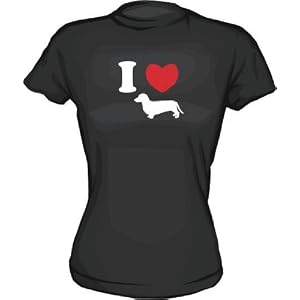 I Heart (LOVE) Weiner Dachshund Dog Logo Women's Tee Shirt in 6 Colors Small thru XXL
