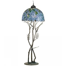 Meyda Tiffany 49879 Floor Lamp, Antique Patina Finish with Stained