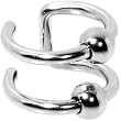 Illusion 2-Ring Non Pierced Clip On Ball Closure Ring