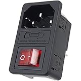 Inlet Male Power Socket with Fuse Switch 10A 250V 3 Pin IEC320 C14