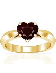 14K Yellow Gold Heart Cut Ruby Solitaire Ring