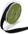 May Arts 5/8-Inch Wide Ribbon, Black Faux Suede with Ruffled Edge